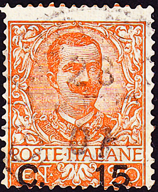 Италия 1905 год . Виктор Эммануил III . 15c . Каталог 2,75 фунта. (3)  